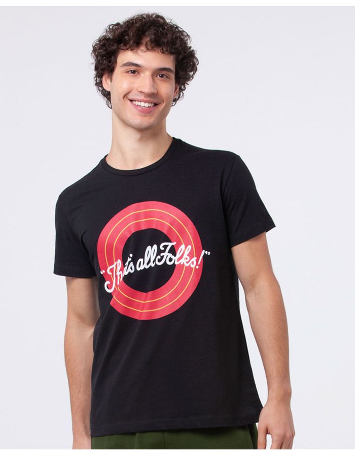 Camiseta-Masculina-Looney-Tunes-That-S-All-Folks-Preto