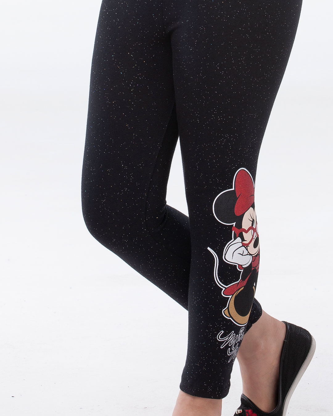 Calca-Infantil-Legging-Cintura-Media-Detalhe-Estampa-Minnie-Disney-Preta