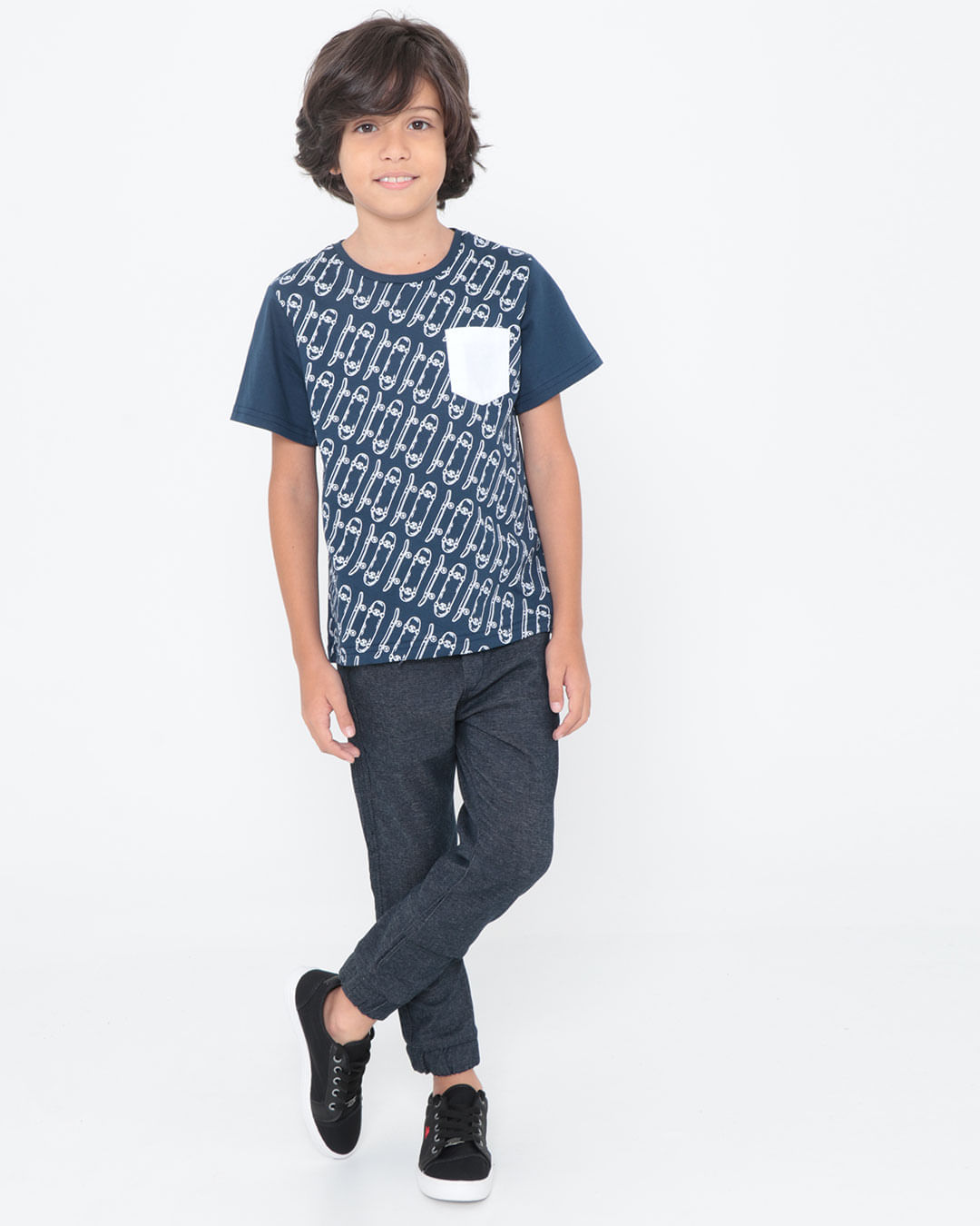 Camiseta-Infantil-Manga-Curta-Bolso-Estampa-Azul