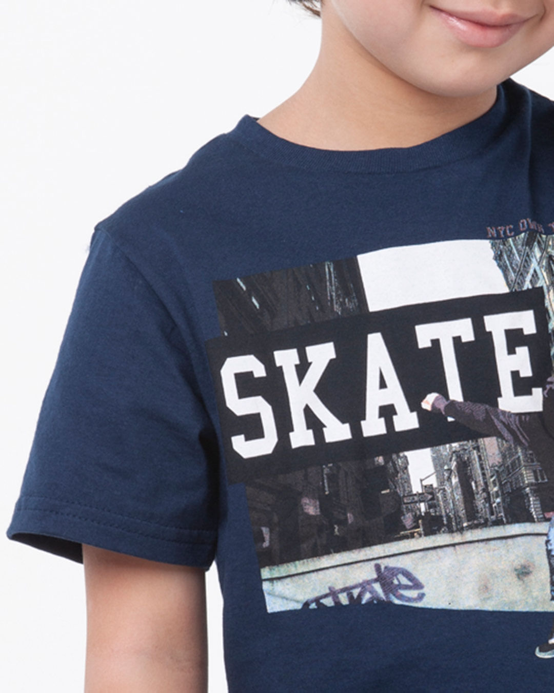 Camiseta-Infantil-Manga-Curta-Skate-Marinho