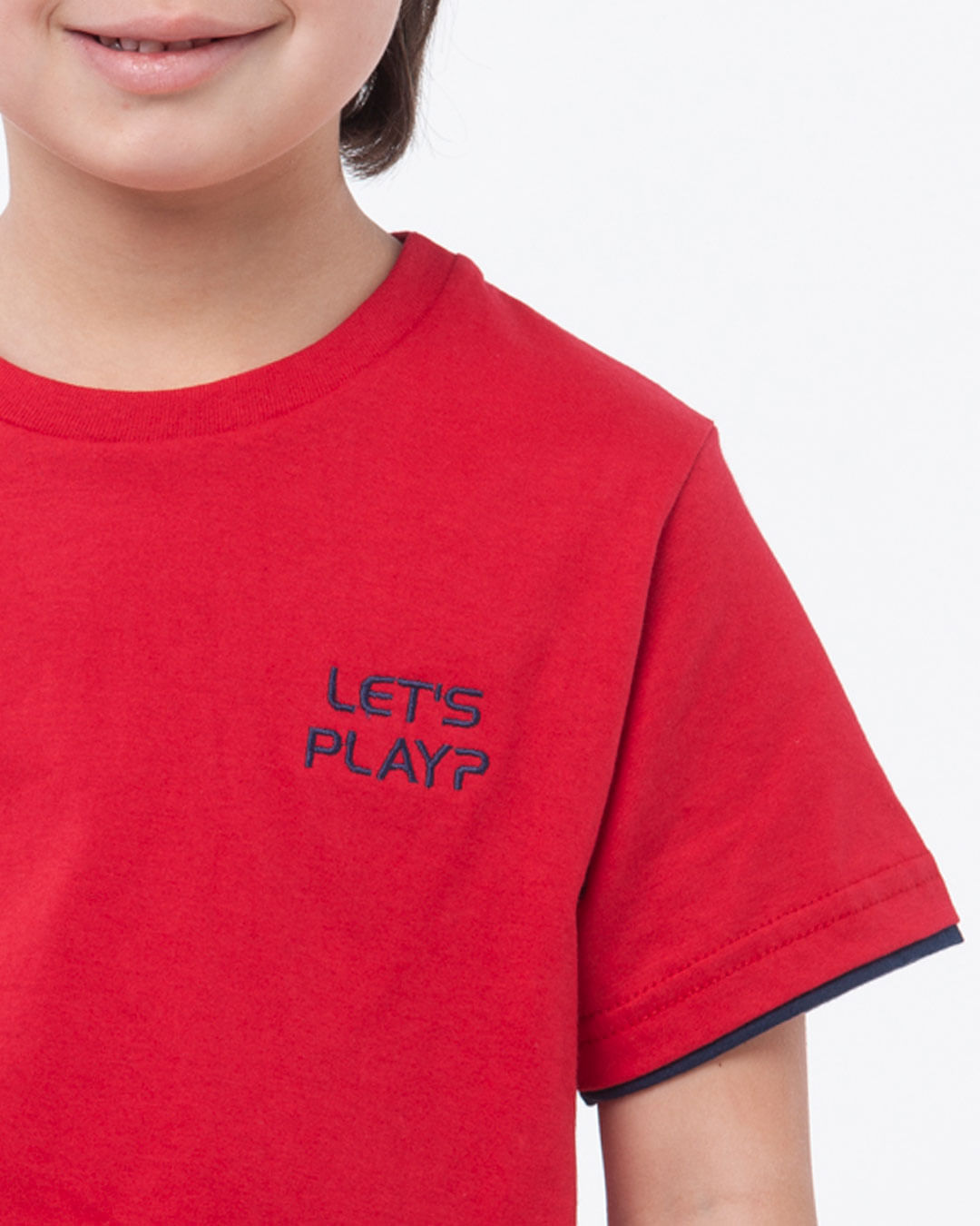Camiseta-Infantil-Malha-Manga-Curta-Let-S-Play-Vermelho