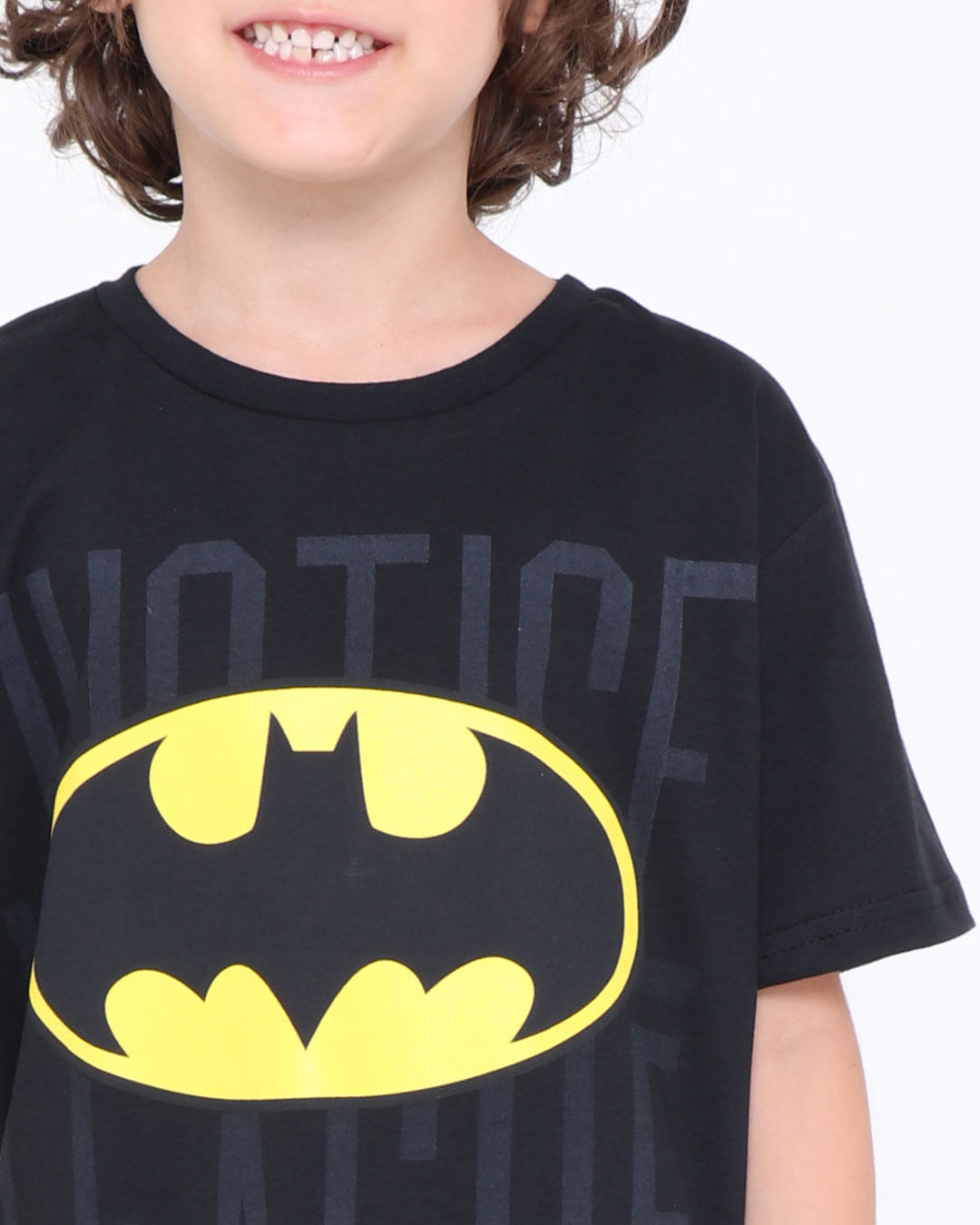 Camiseta-Infantil-Manga-Curta-Logo-Batman-Liga-Da-Justica-Preta