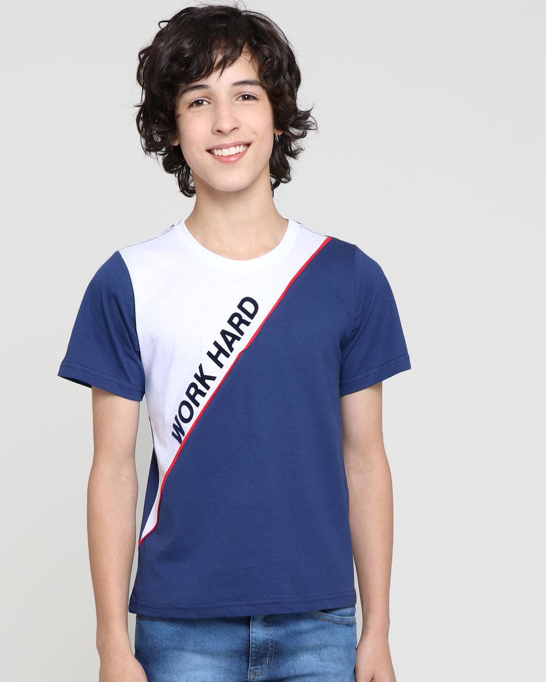 Camiseta-Juvenil-Manga-Curta-Recorte-Marinho