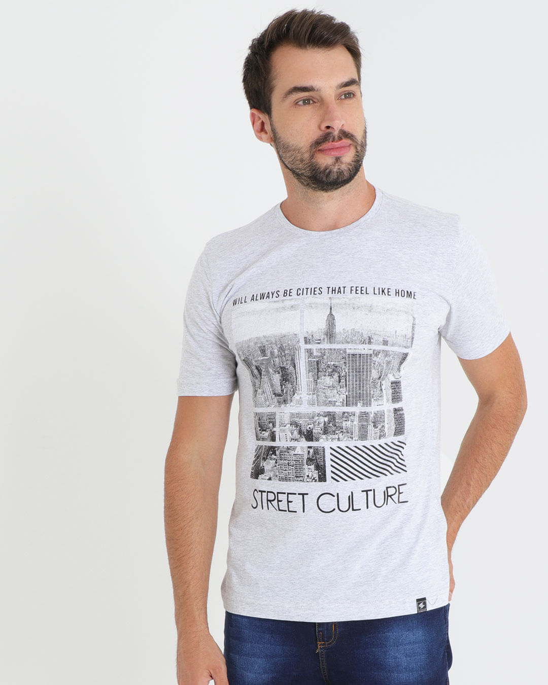 Camiseta-Masculina-Manga-Curta-Estampa-Street-Culture-Cinza-Claro