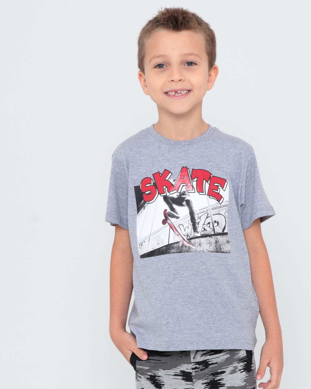 Camiseta-Infantil-Skate-Grafite-Cinza