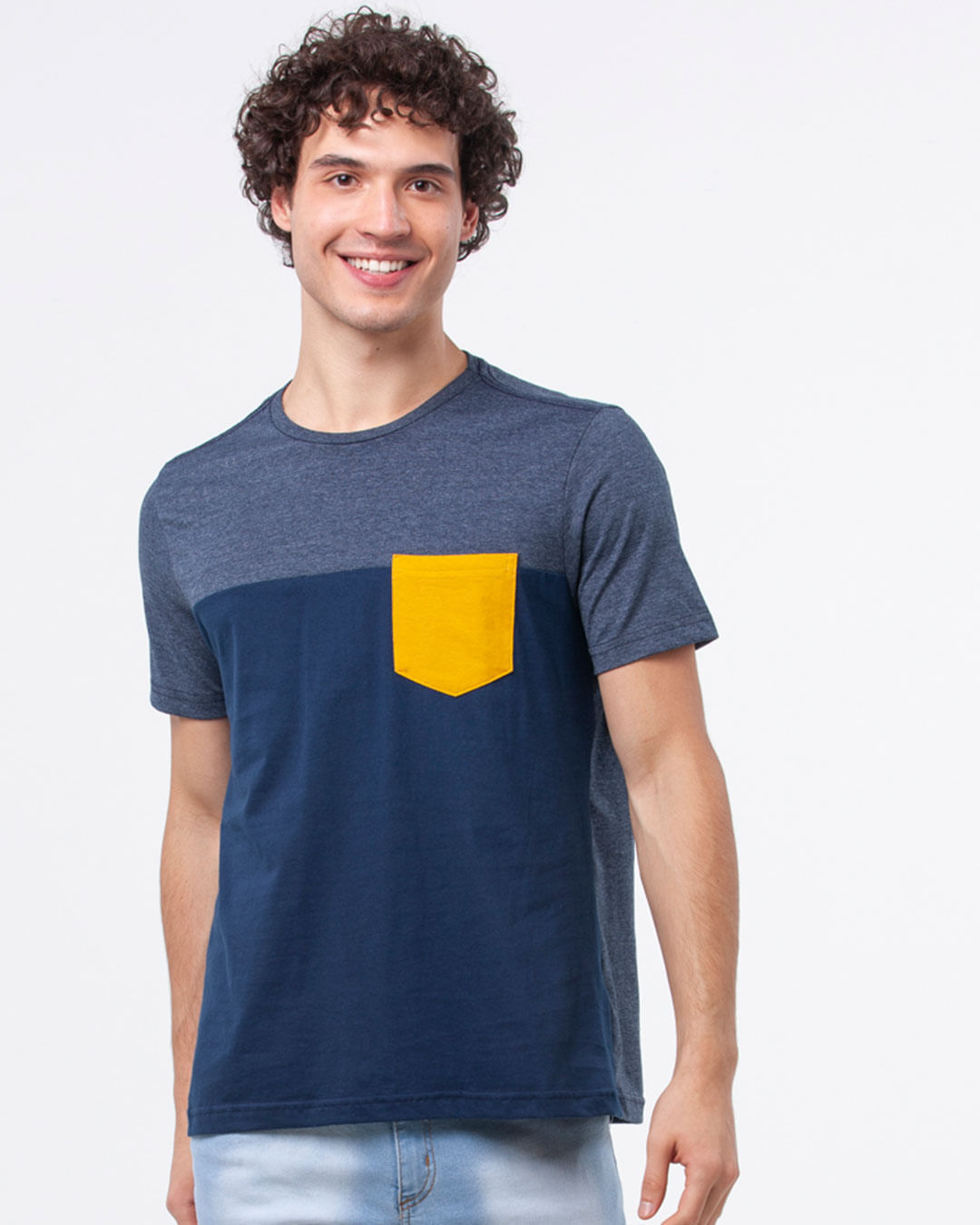 Camiseta-Recorte-Mescla-Azul