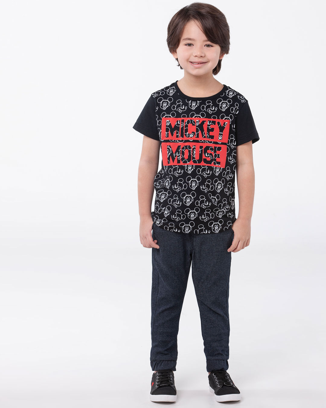 Camiseta-Infantil-Mickey-Disney-Preta