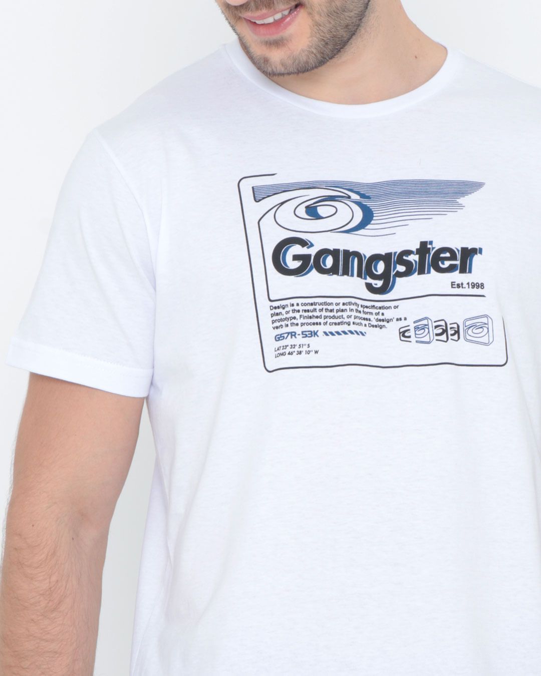 Camiseta-Estampada-Gangster-Branca