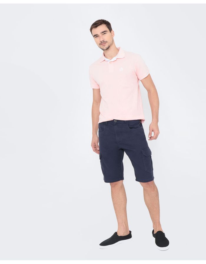 Polo-Masculina-Piquet-Basica-Coral