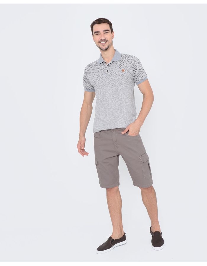 Polo-Masculina-Estampa-Coqueiros-Cinza