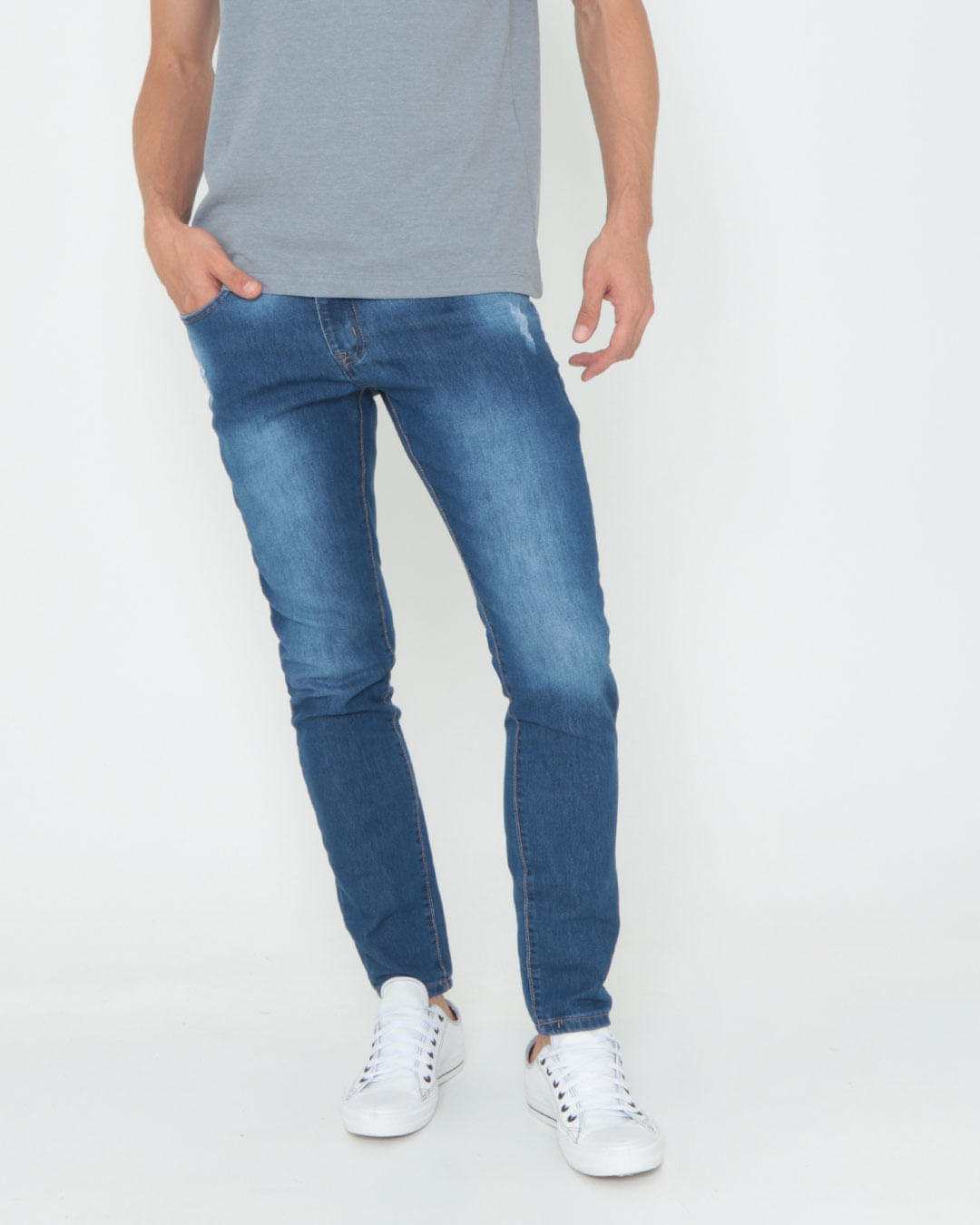 Calca-Jeans-Masculina-Com-Poidos-Estonada-Azul