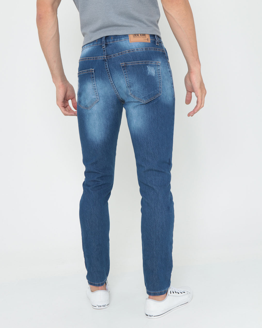 Calca-Jeans-Masculina-Com-Poidos-Estonada-Azul