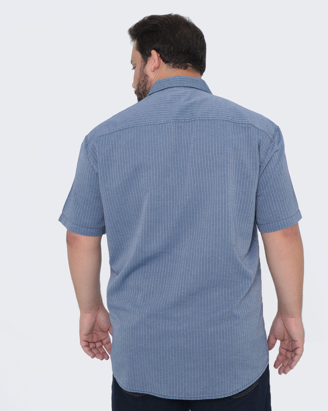 Camisa-Plus-Size-Manga-Curta-Estampada-Azul
