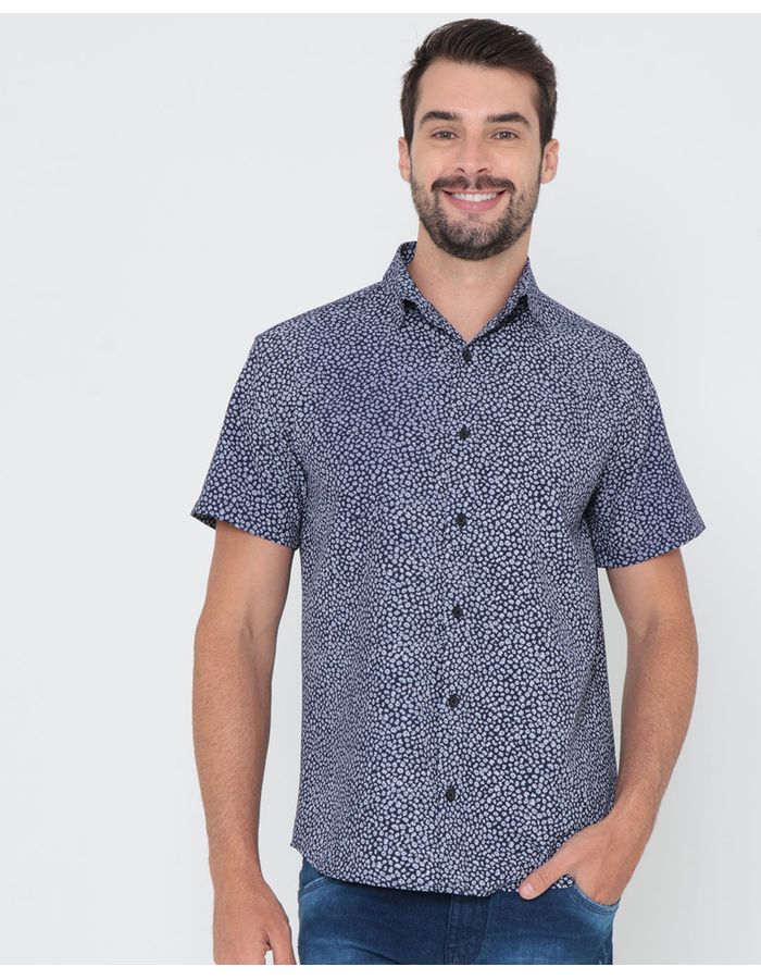 Camisa-masculina-manga-curta-estampada-marinho