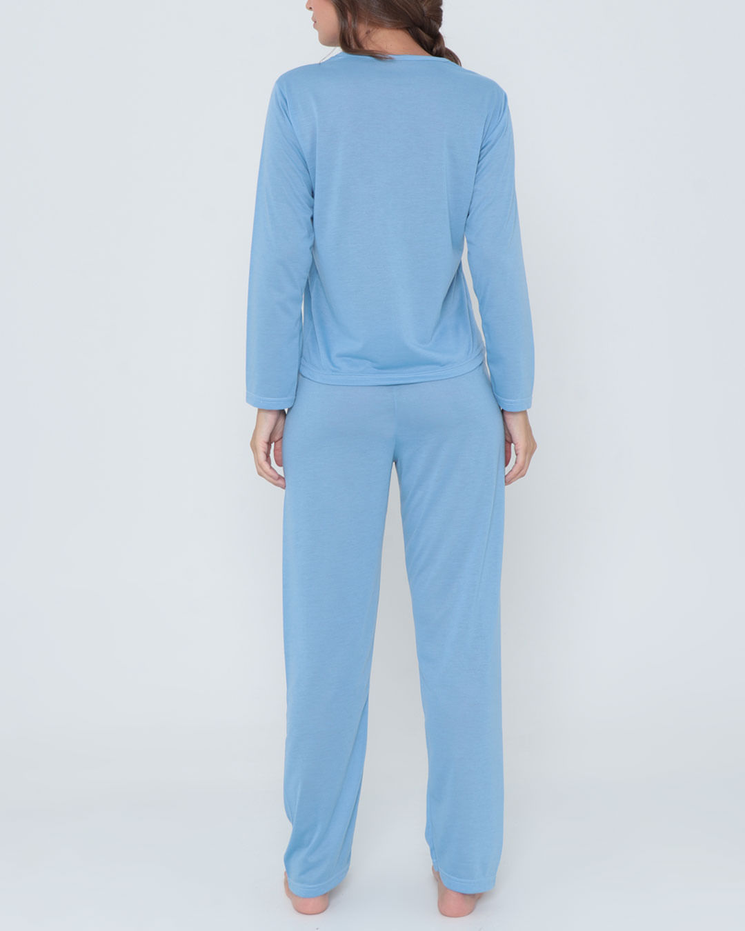 Pijama-Longo-Liso-Com-Silk7002---Azul-Medio