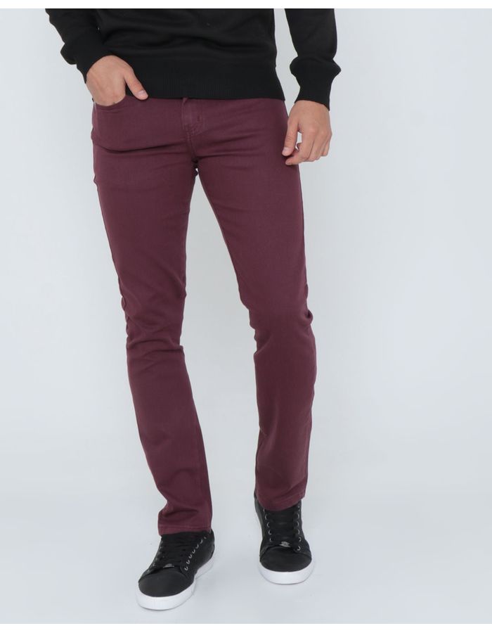 Calca-022504252-Sarja-Bordo-Slim-Ct---Vinho