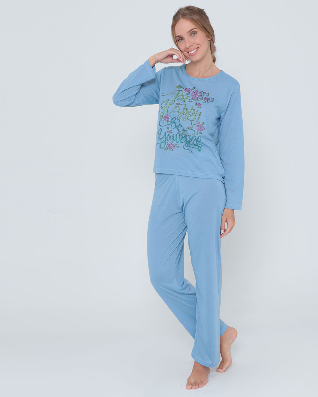 Pijama-Longo-Liso-Com-Silk7002---Azul-Claro