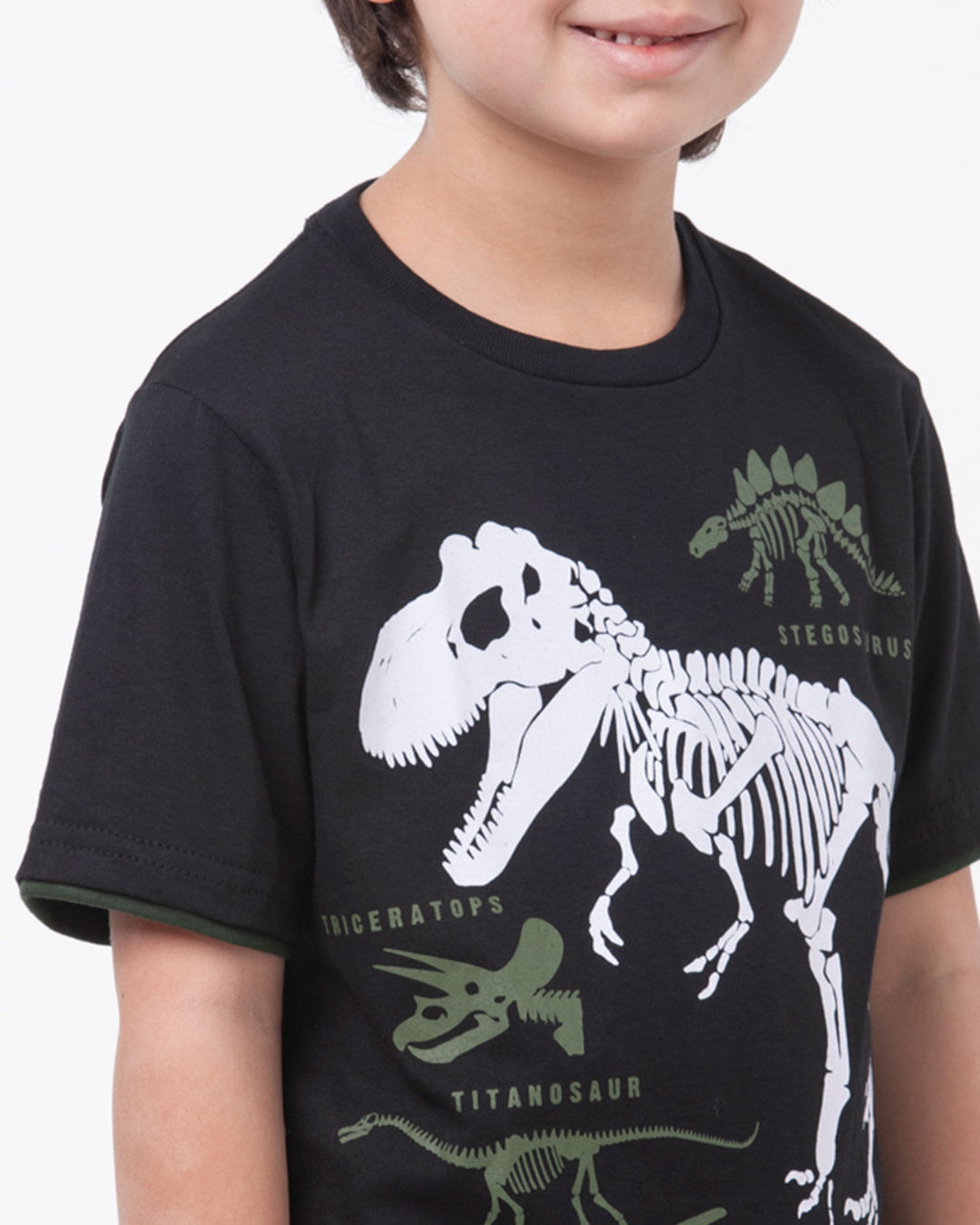 Camiseta-Infantil-Dinossauro-Preto