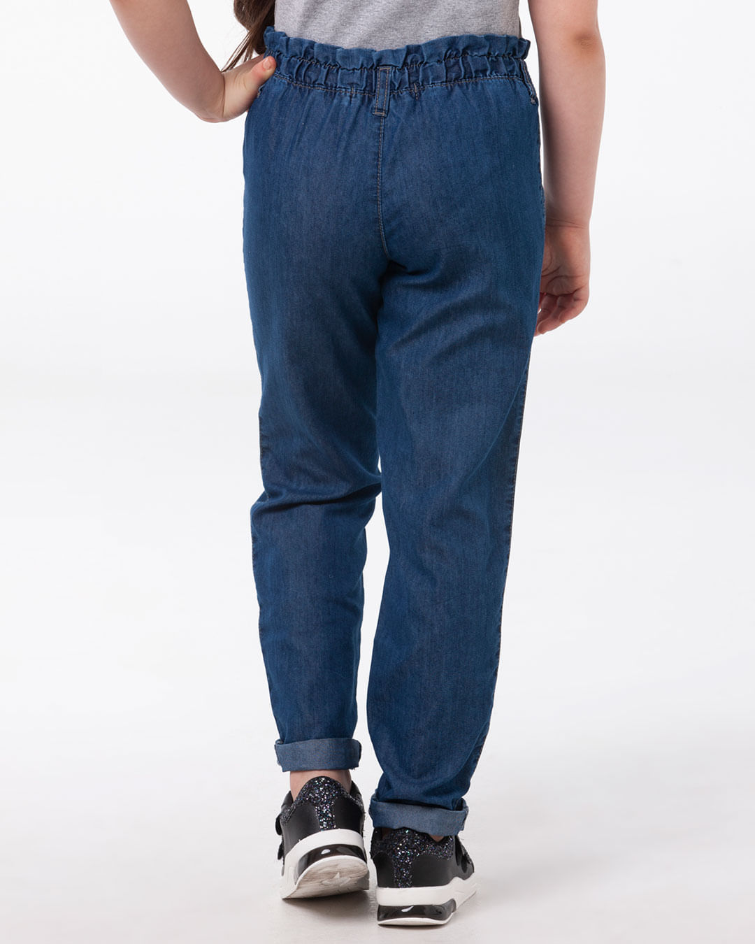Calca-Jeans-Infantil-Elastico-Franzido-Azul