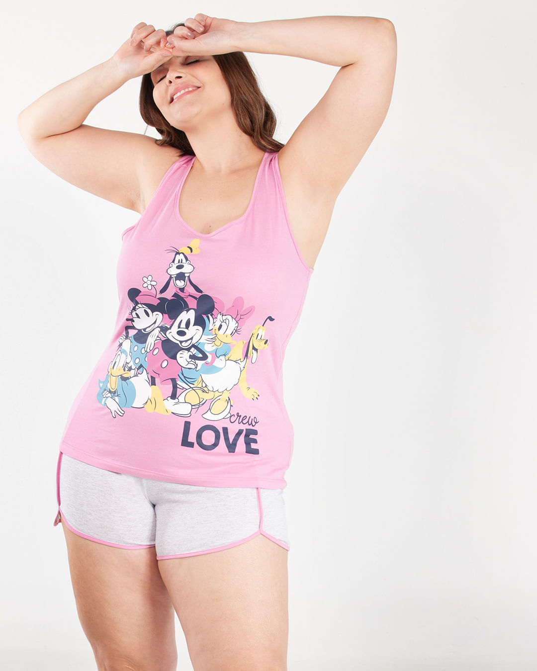 Pijama-Feminino-Rosa-2-Pecas-Estampa-Turma-Mickey-Disney