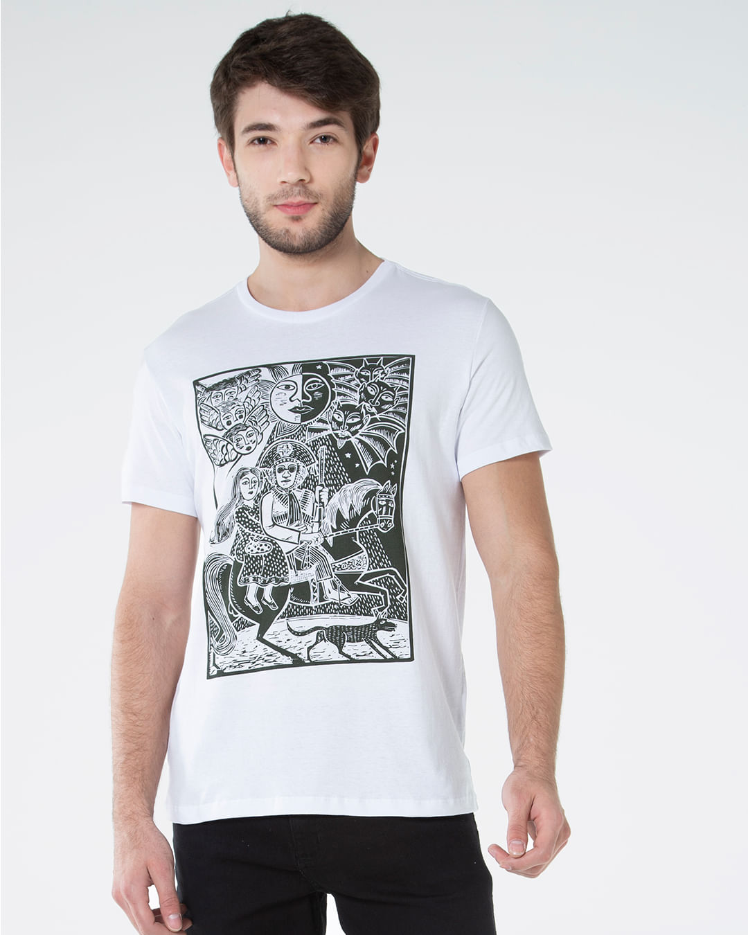 Camiseta-Masculina-Manga-Curta-Cordel-Branca