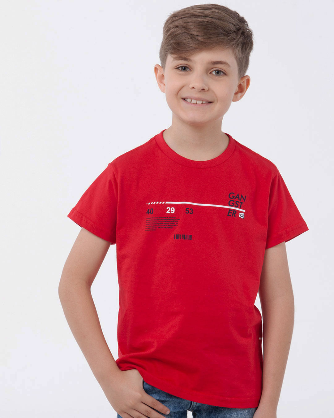 Camiseta-Infantil-Manga-Curta-Gangster-Vermelho