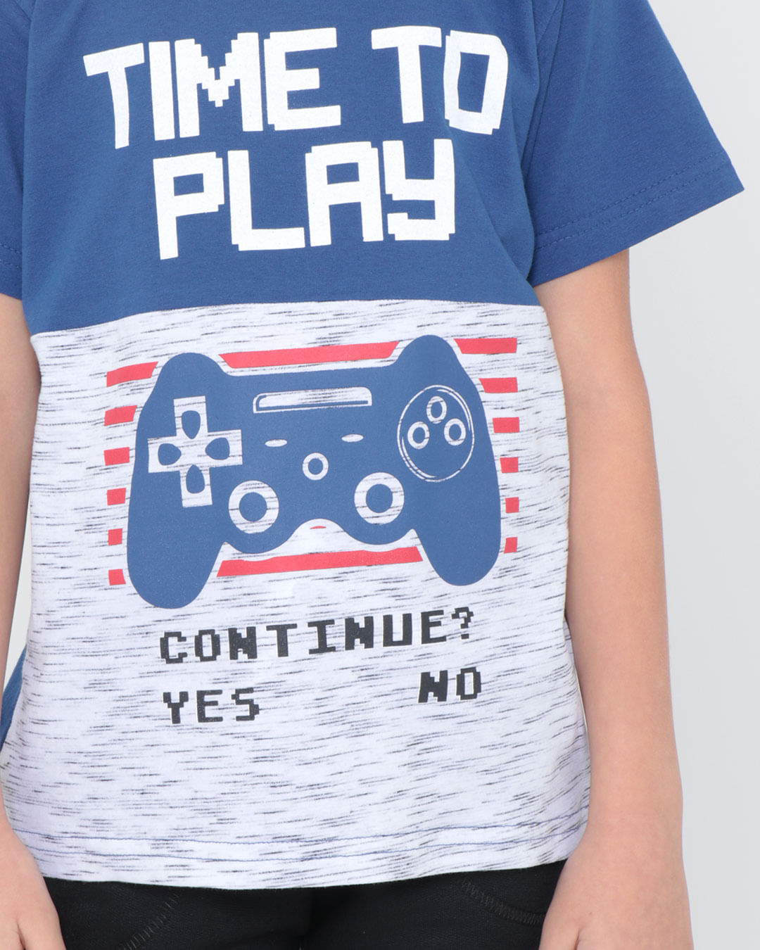 Camiseta-Infantil-Recorte-Videogame-Azul