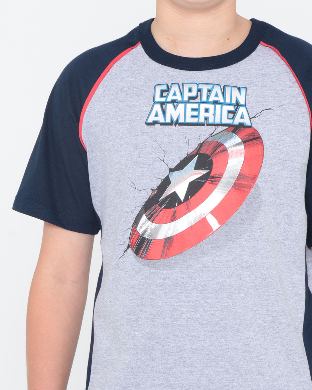 Camiseta-Juvenil-Manga-Curta-Escudo-Capitao-America-Marvel-Cinza