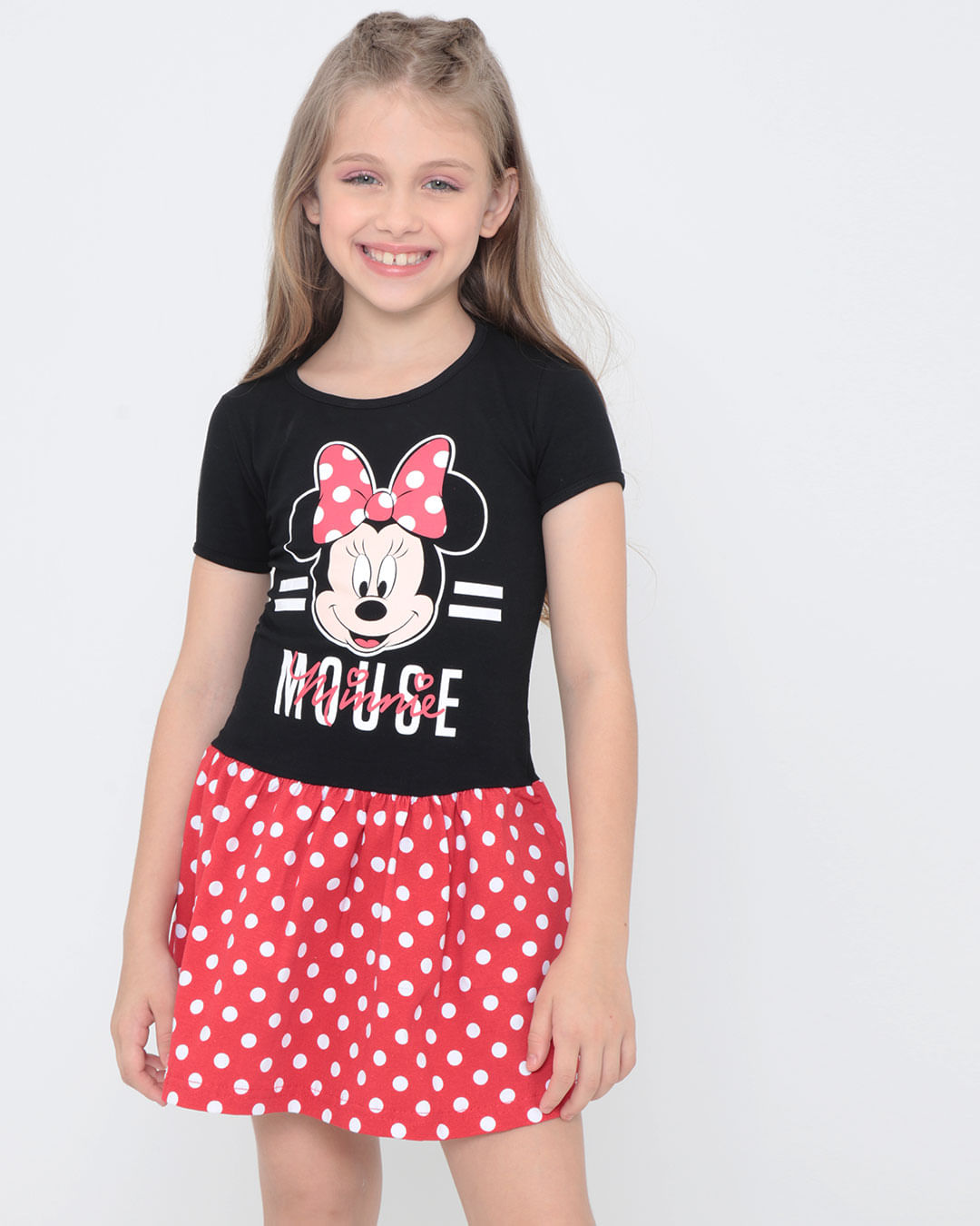 Vestido-Infantil-Poa-Minnie-Disney-Preto