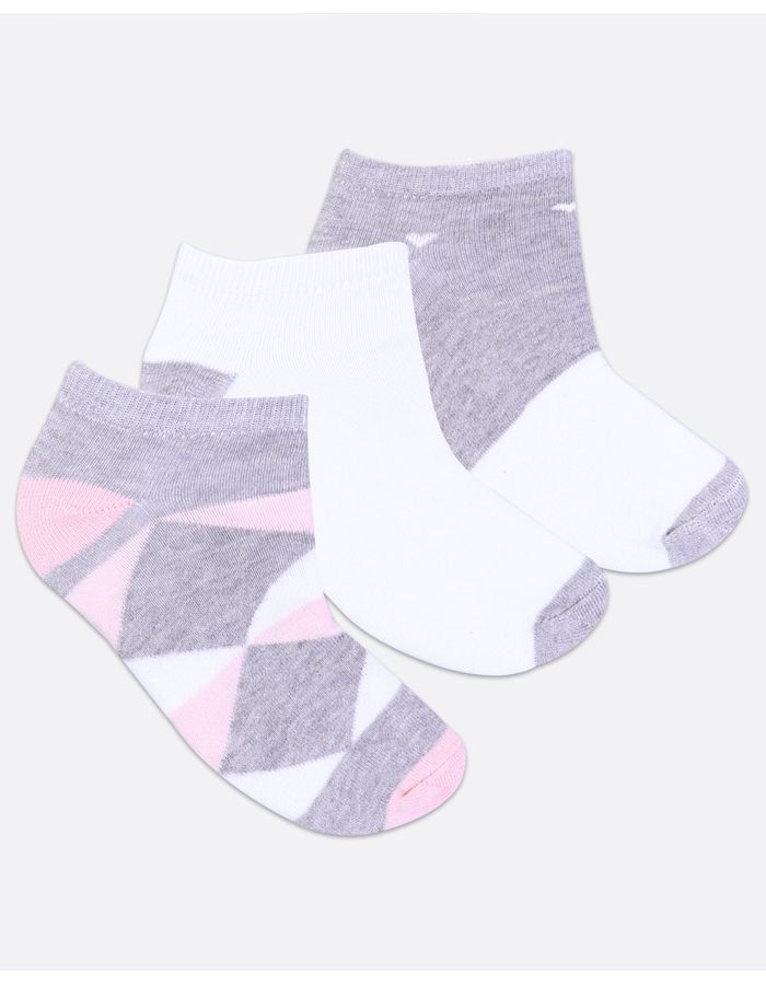 Kit-Meia-Infantil-2-Pares-Cano-Curto-Geometrica-Cinza-Rosa