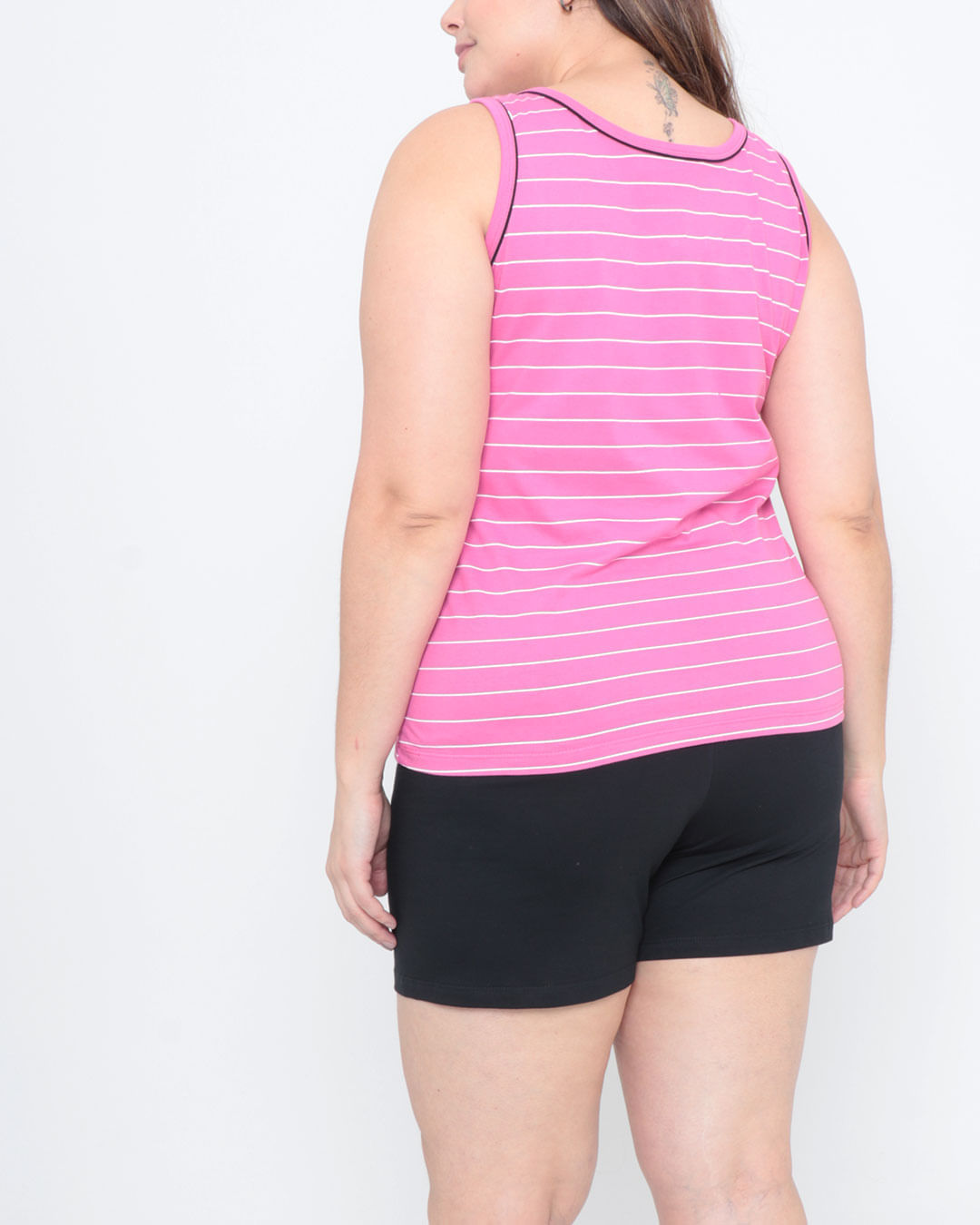 Pijama-Plus-Size-Short-Doll-Regata-Listrado-Rosa