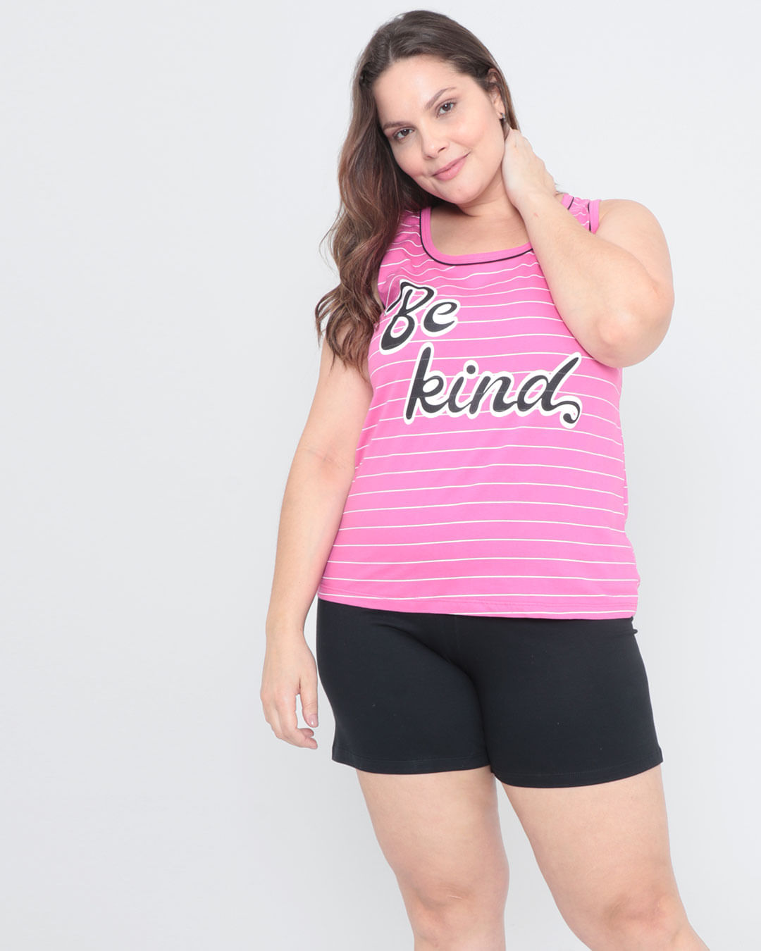 Pijama-Plus-Size-Short-Doll-Regata-Listrado-Rosa