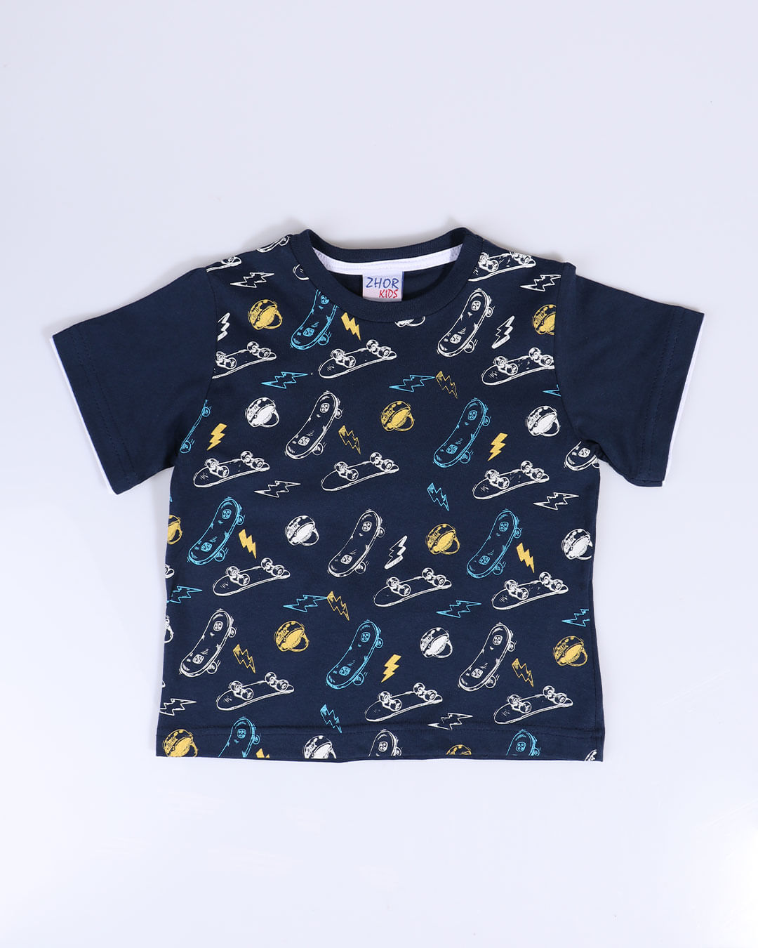 Camiseta-Bebe-Estampa-Skate-Azul-Marinho