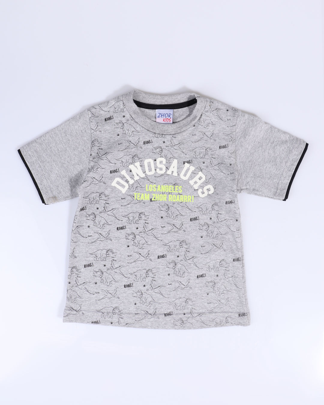 Camiseta-Bebe-Estampa-Dinossauro-Cinza