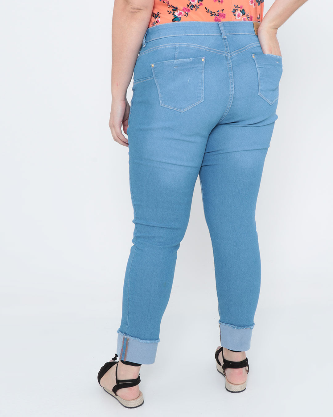 Calca-Jeans-Feminina-Plus-Size-Cigarrete-Puidos-Azul