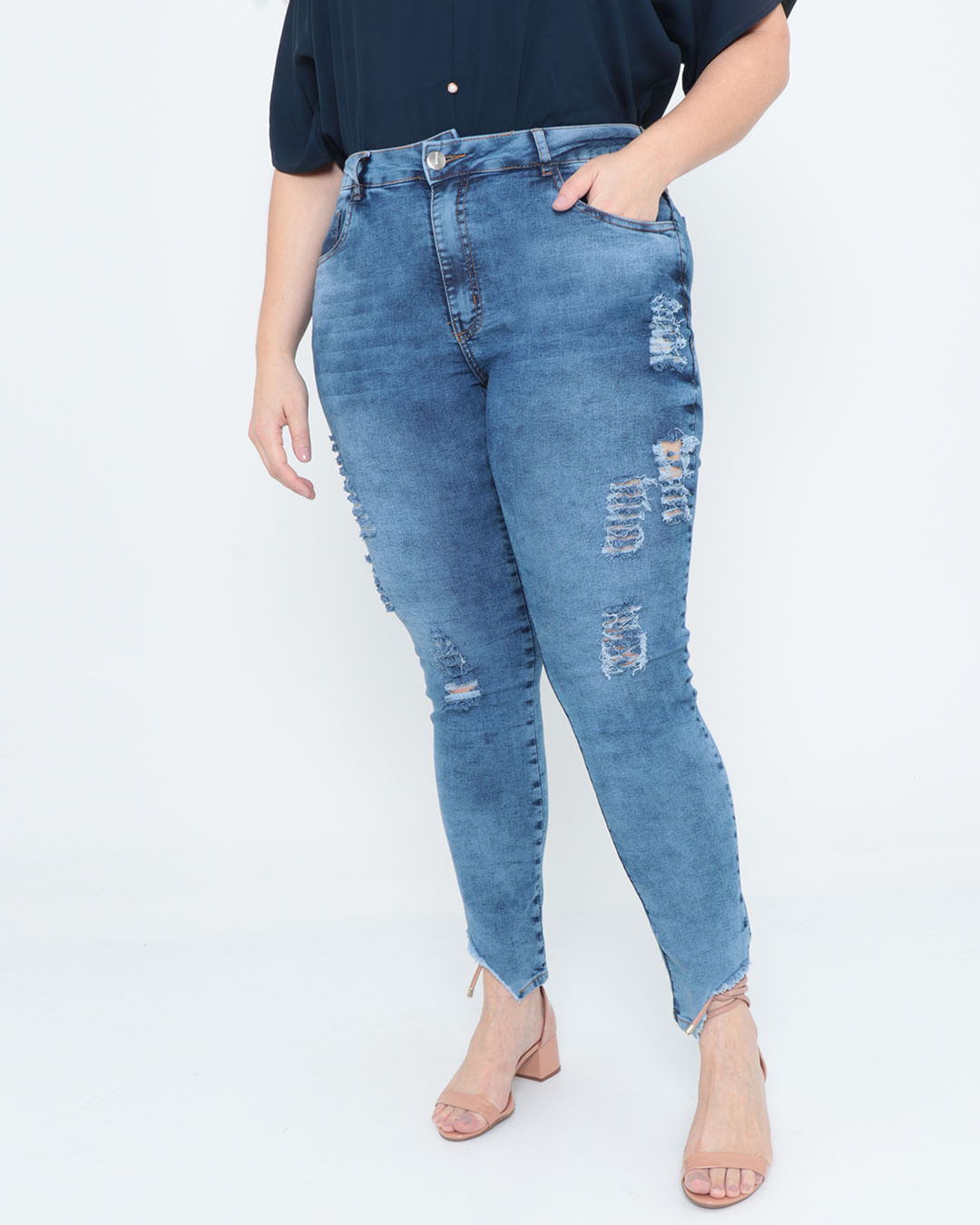 Calca-Jeans-Feminina-Plus-Size-Cigarrete-Destroyed-Azul