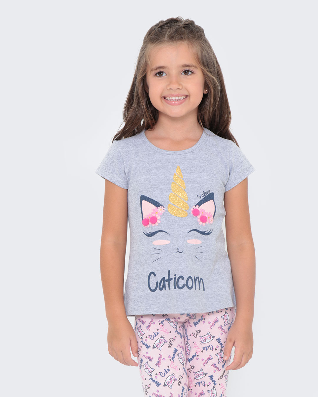 Conjunto-Infantil-Estampa-Catcorn-Cinza