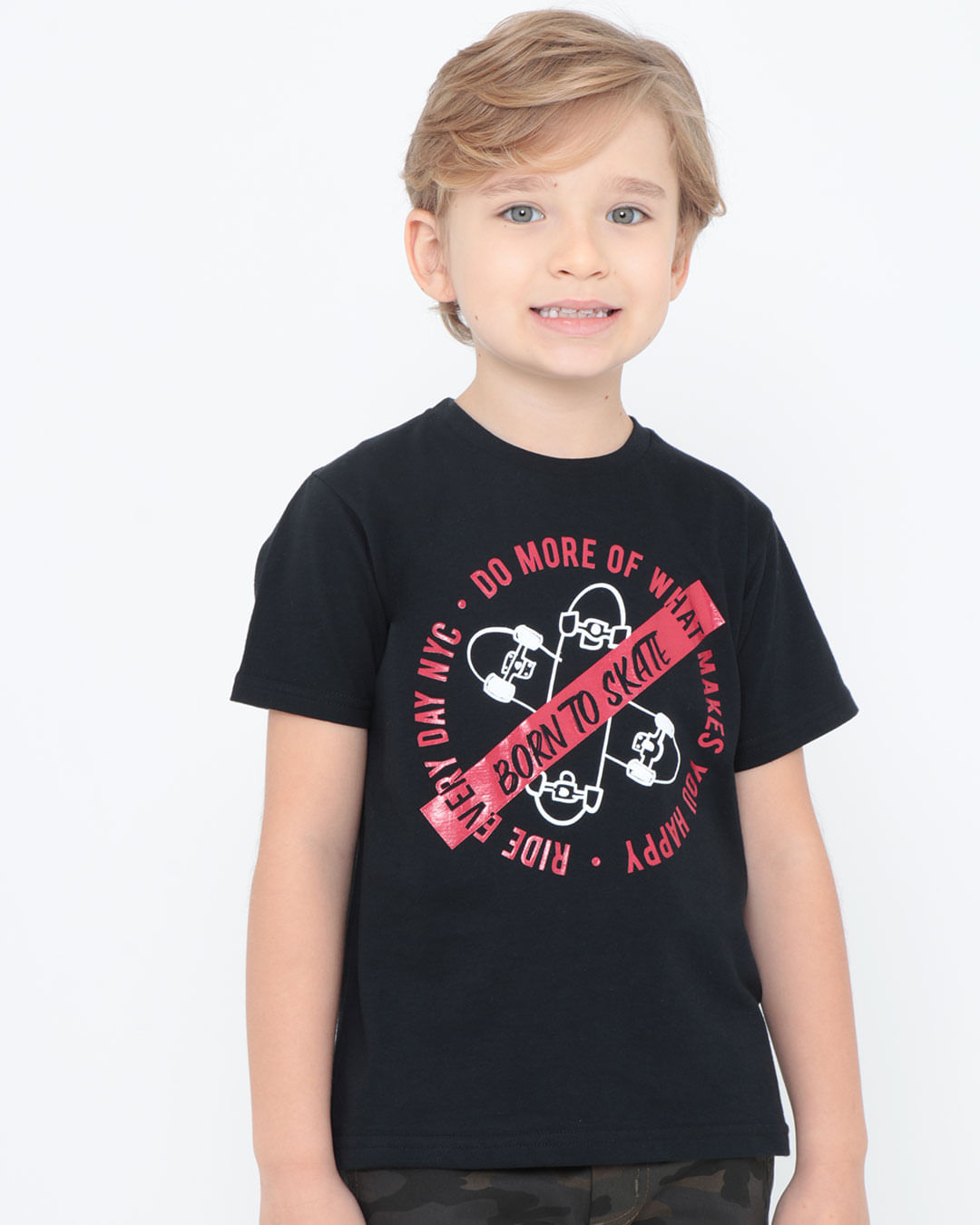 Camiseta-Infantil-Estampa-Born-To-Skate-Preta