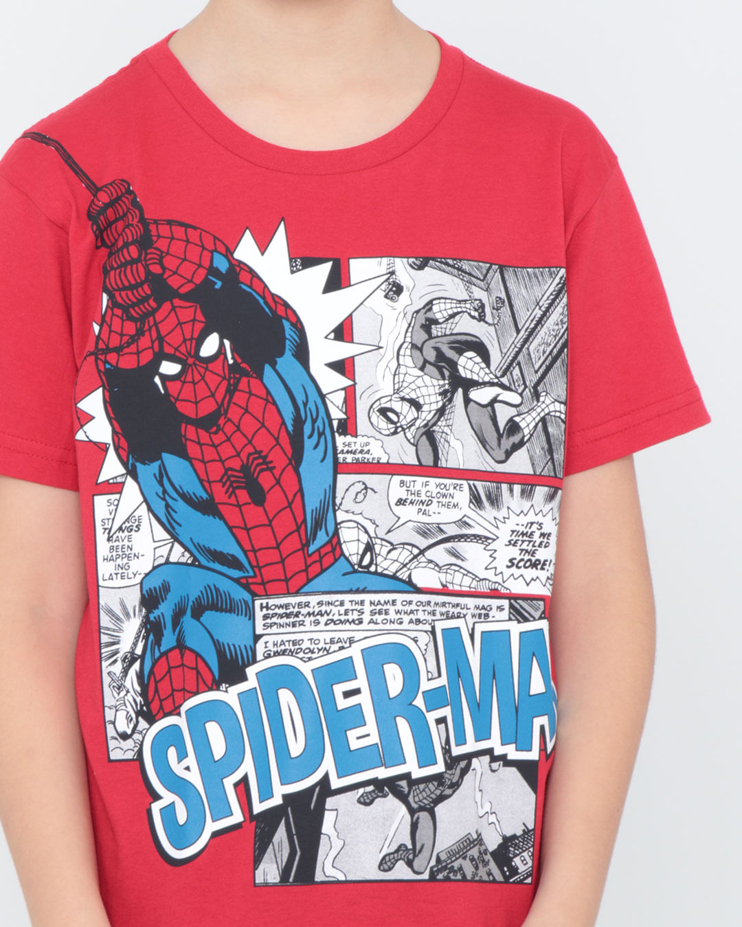 Camiseta-Infantil-Manga-Curta-Homem-Aranha-Marvel-Vermelha