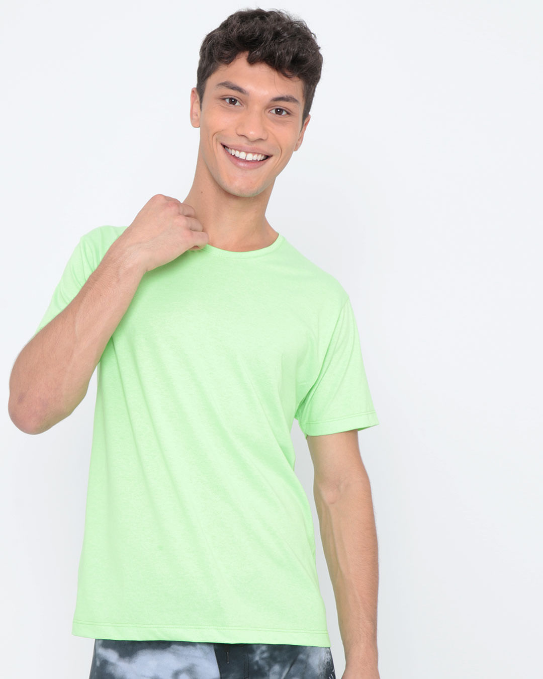 Camiseta-Basica-Lisa-Neon-Verde