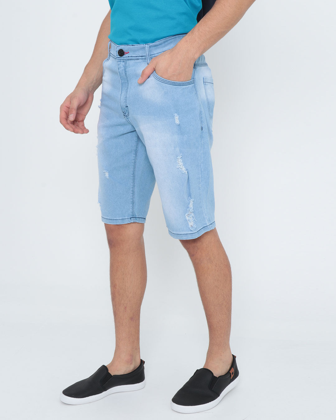 Bermuda-Jeans-Masculina-Destroyed-Azul