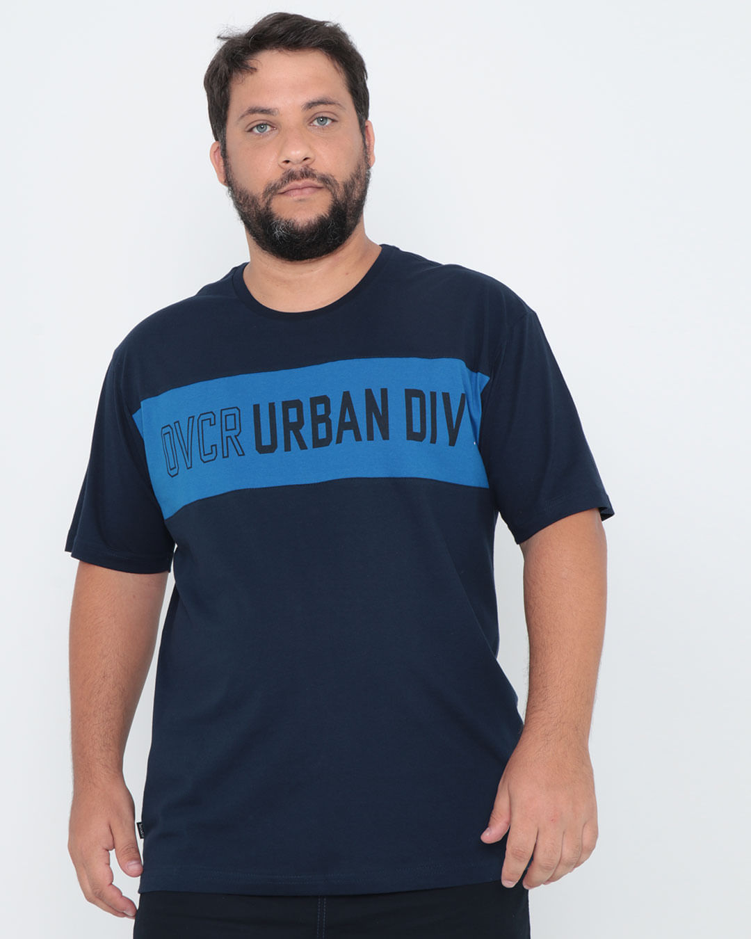 Camiseta-Plus-Size-Manga-Curta-Estampada-Urban-Marinho