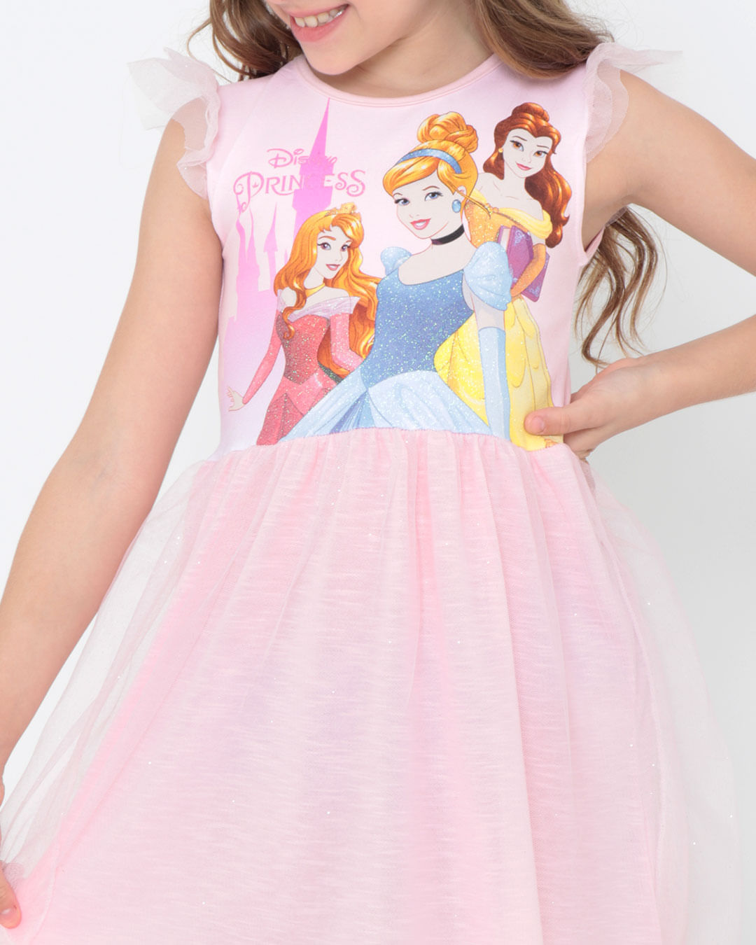 Vestido-Infantil-Tule-Com-Coroa-Princesas-Disney-Rosa
