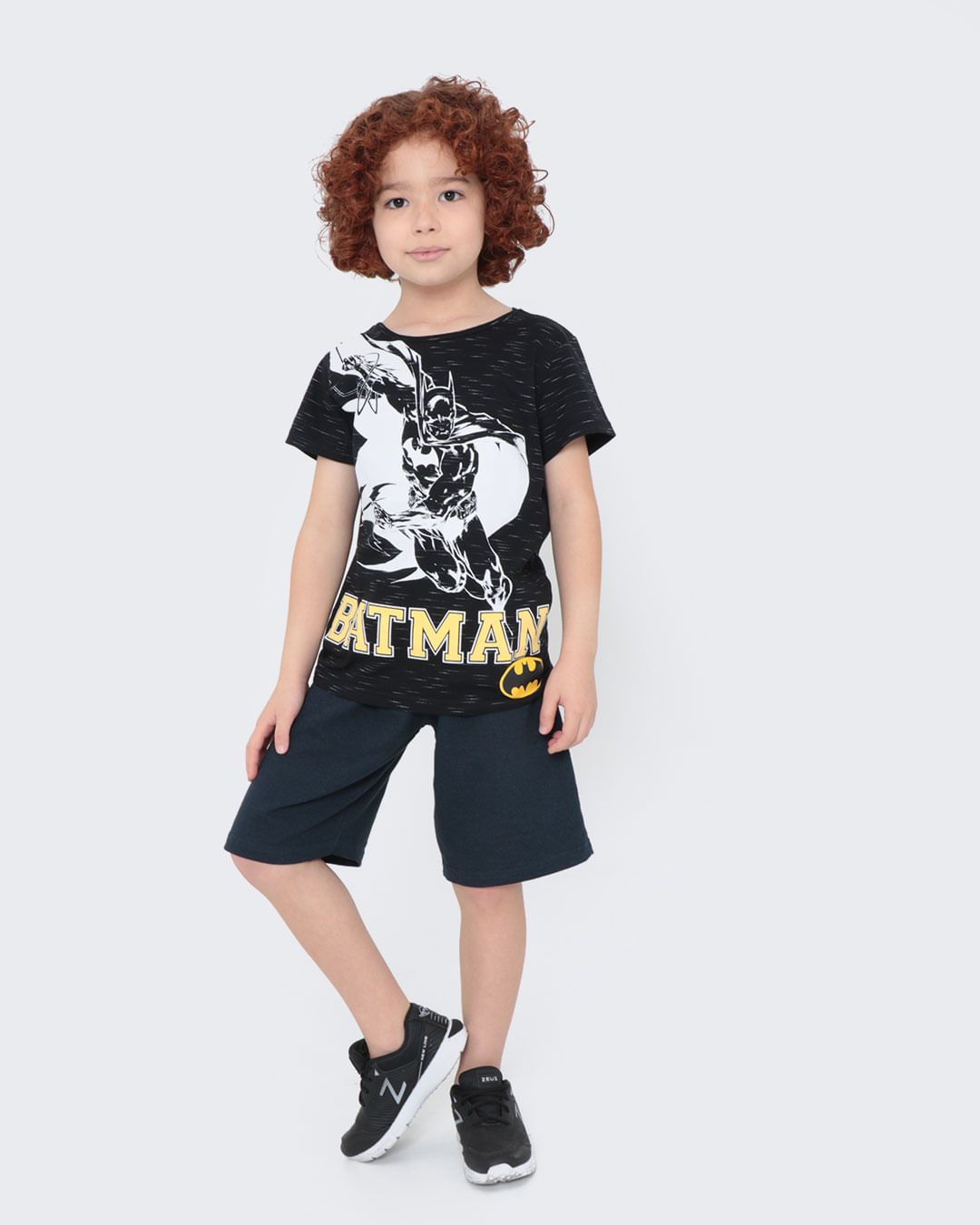 Camiseta-Infantil-Manga-Curta-Flame-Batman-Liga-Da-Justica-Preta