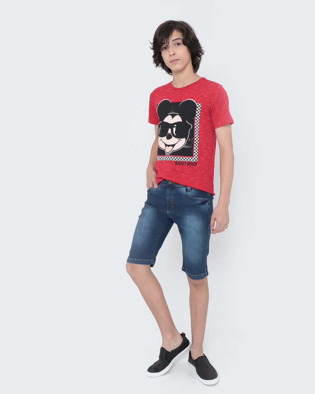 Camiseta-Juvenil-Estampa-Mickey-Disney-Vermelha