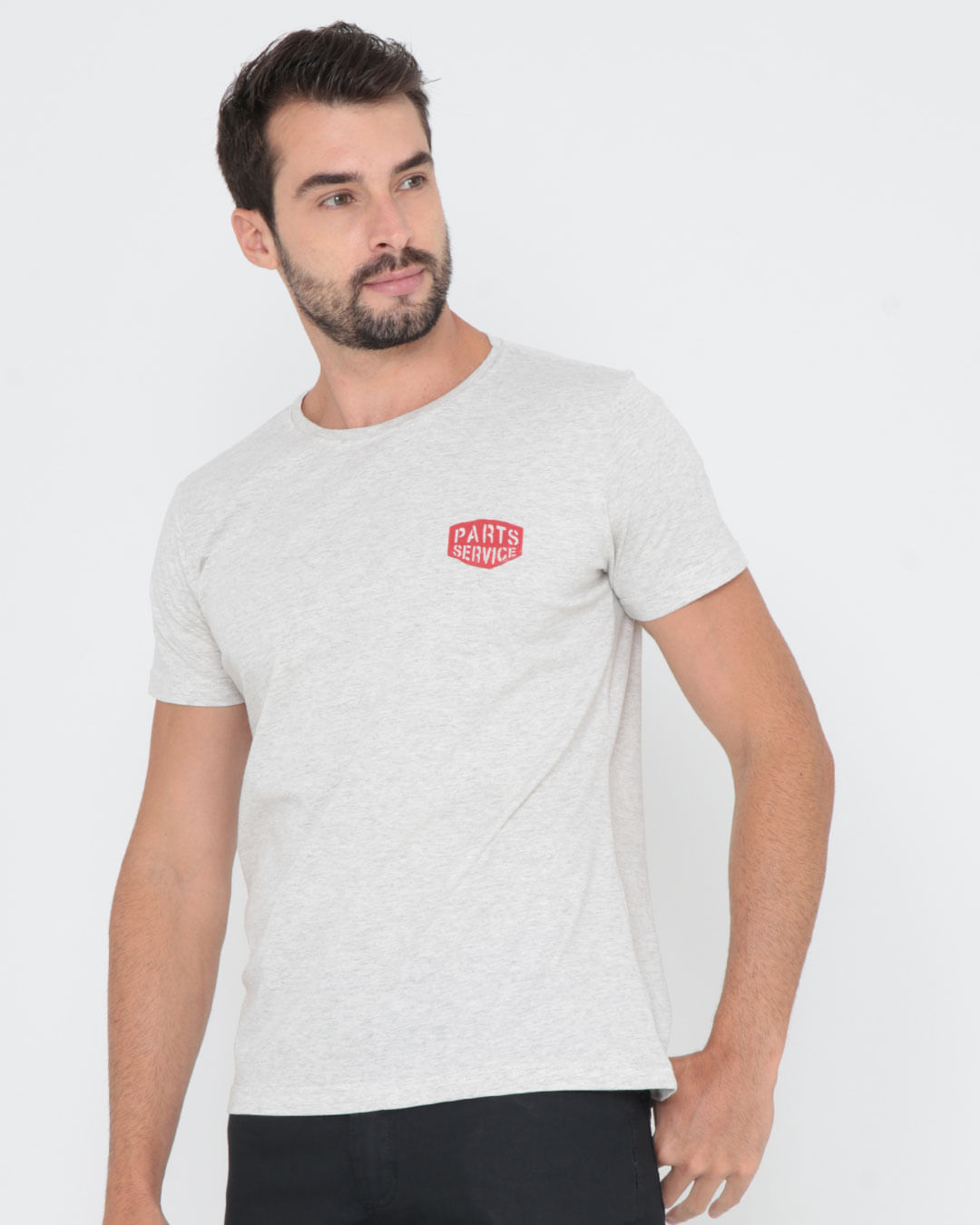 Camiseta-Manga-Curta-Estampada-Costas-Mescla-Cinza-Claro