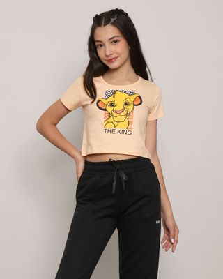 Camiseta-Cropped-Juvenil-Rei-Leao-Disney-Laranja