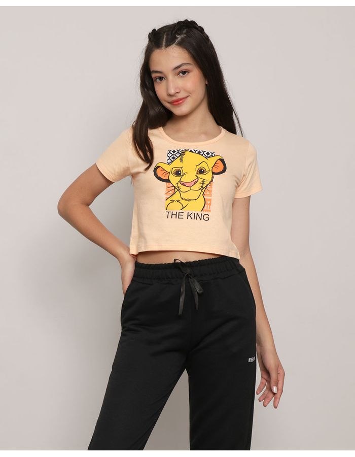 Camiseta-Cropped-Juvenil-Rei-Leao-Disney-Laranja