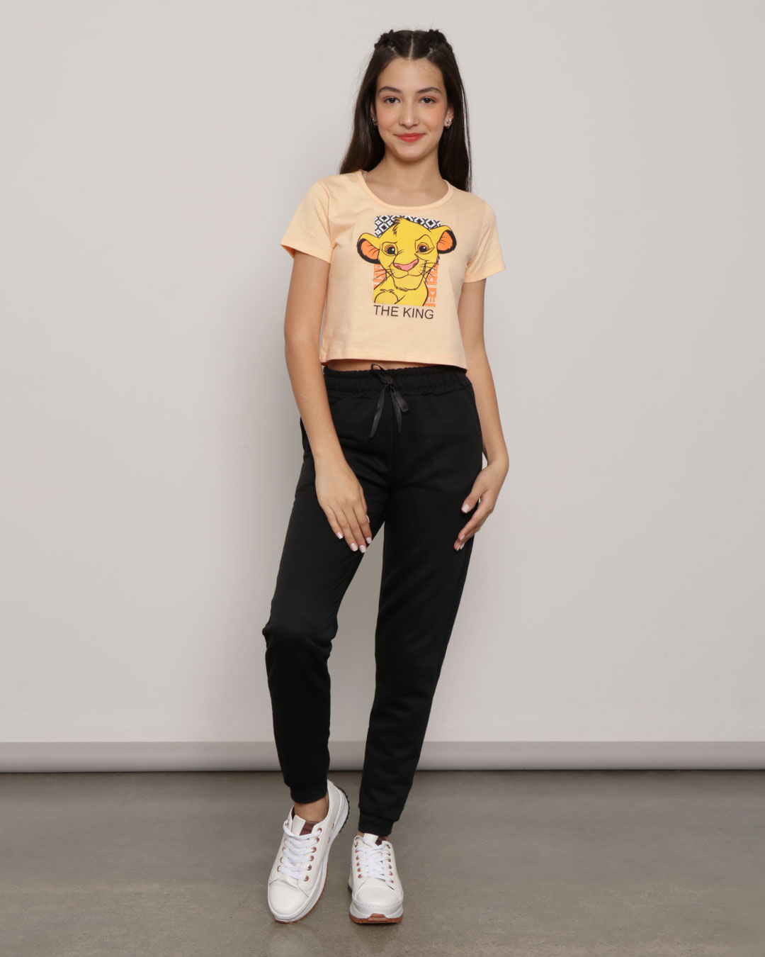 Camiseta-Cropped-Juvenil-Rei-Leao-Disney-Laranja