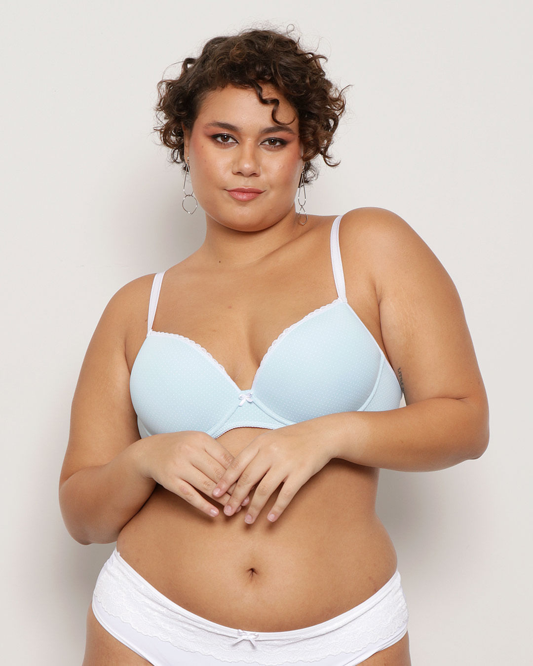 Sutiã Plus Size Avulso Base Com Bojo Bege